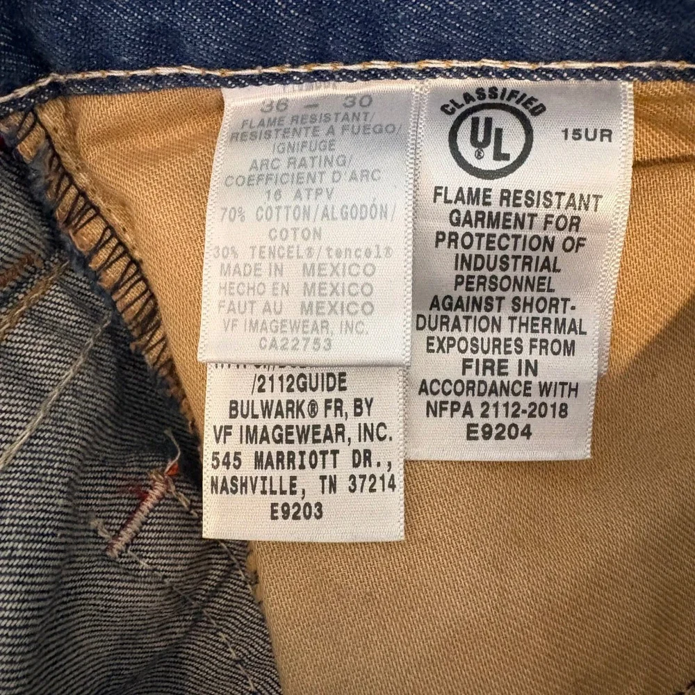 NWT Bulwark FR Flame Resistant Jeans 36x30 Relaxed Fit CAT2 Arc Rated 9 cal 2112